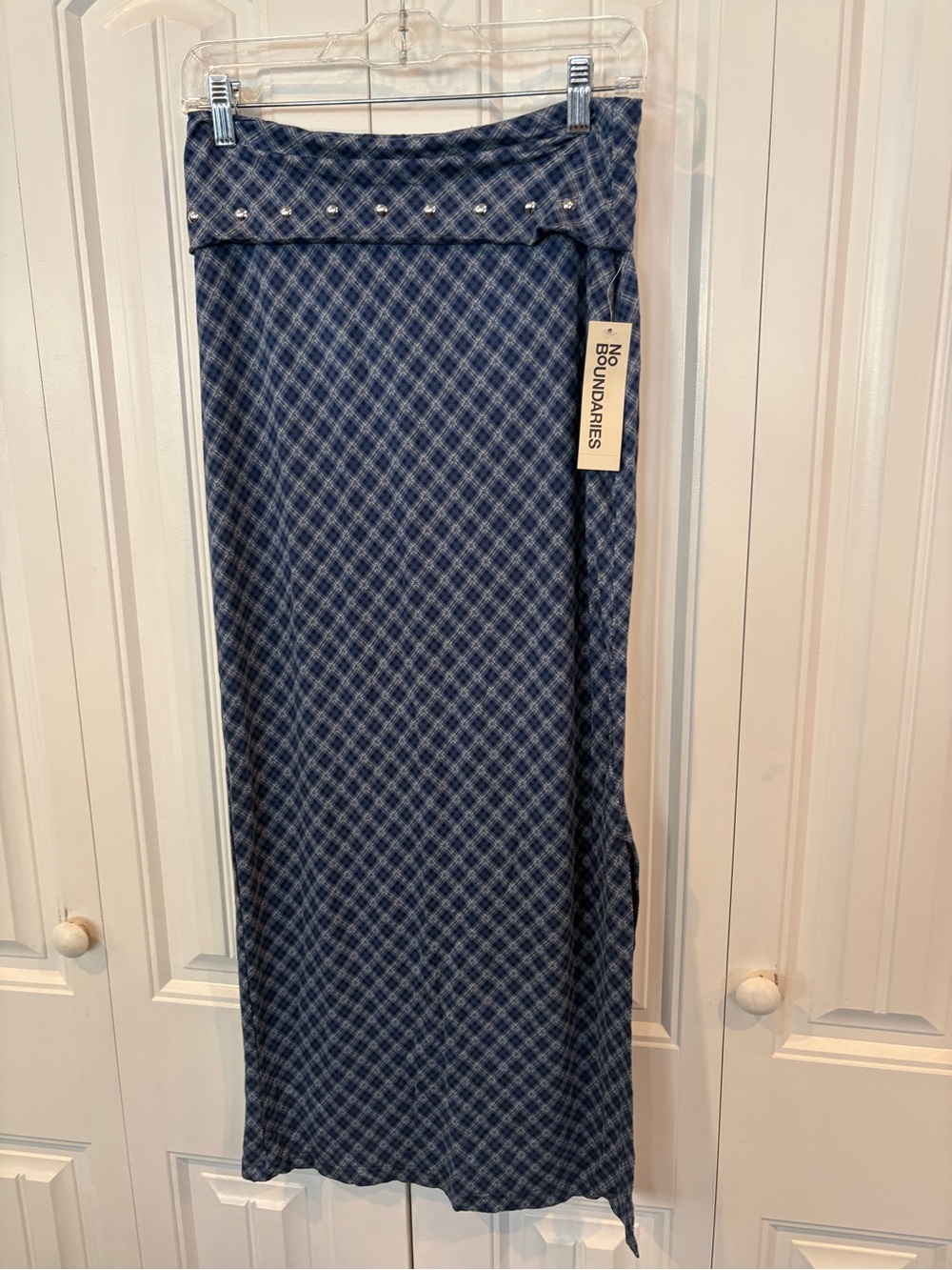 No boundaries blue midi skirt size small